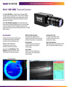 Datasheet - XIR 1800 Thermal Weld Camera - Cooling Time